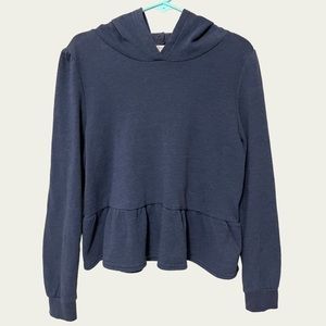 Ultra Flirt Hooded Blue Size Large Long Sleeve Shirt